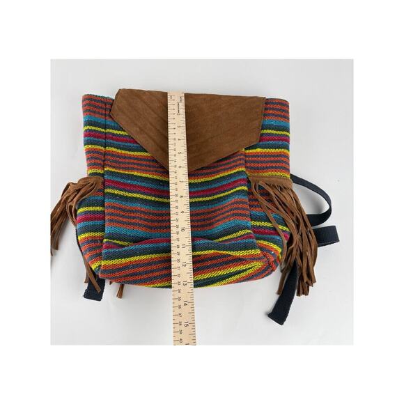 Vintage Earthbound Trading Backpack Rainbow Suede Hippie Cottagecore Bohomenian - Picture 3 of 8